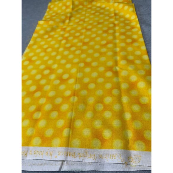 Yellow Polka Dot Fabric 18x22" Quilting Cotton By Moda Fabrics - Picture 6 of 8
